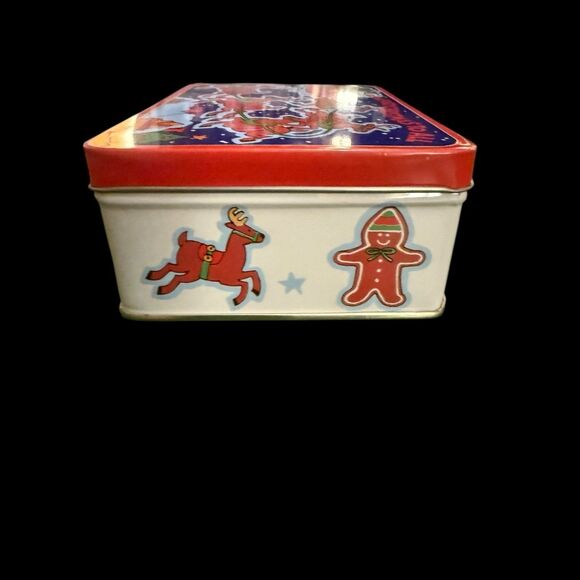 J.S.N.Y. Christmas Tin with Holiday Refrigerator Magnets Set Vintage Style NOS - Picture 6 of 8